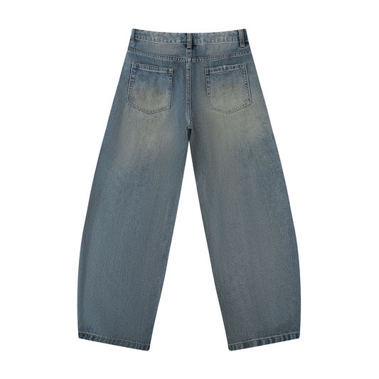 Men's Distressed Barrel Leg Jeans ODMPOD