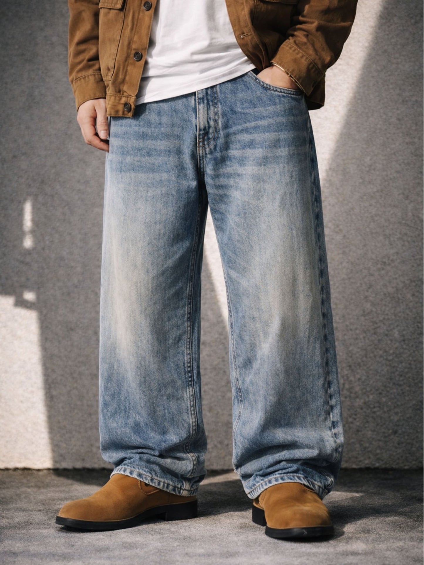 INDIGO BAGGY DENIM UNDEVELOPED