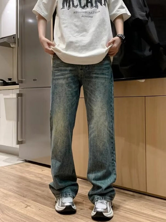 Men's Full Size Wash Loose Fit Jeans Plus Size Simply Love