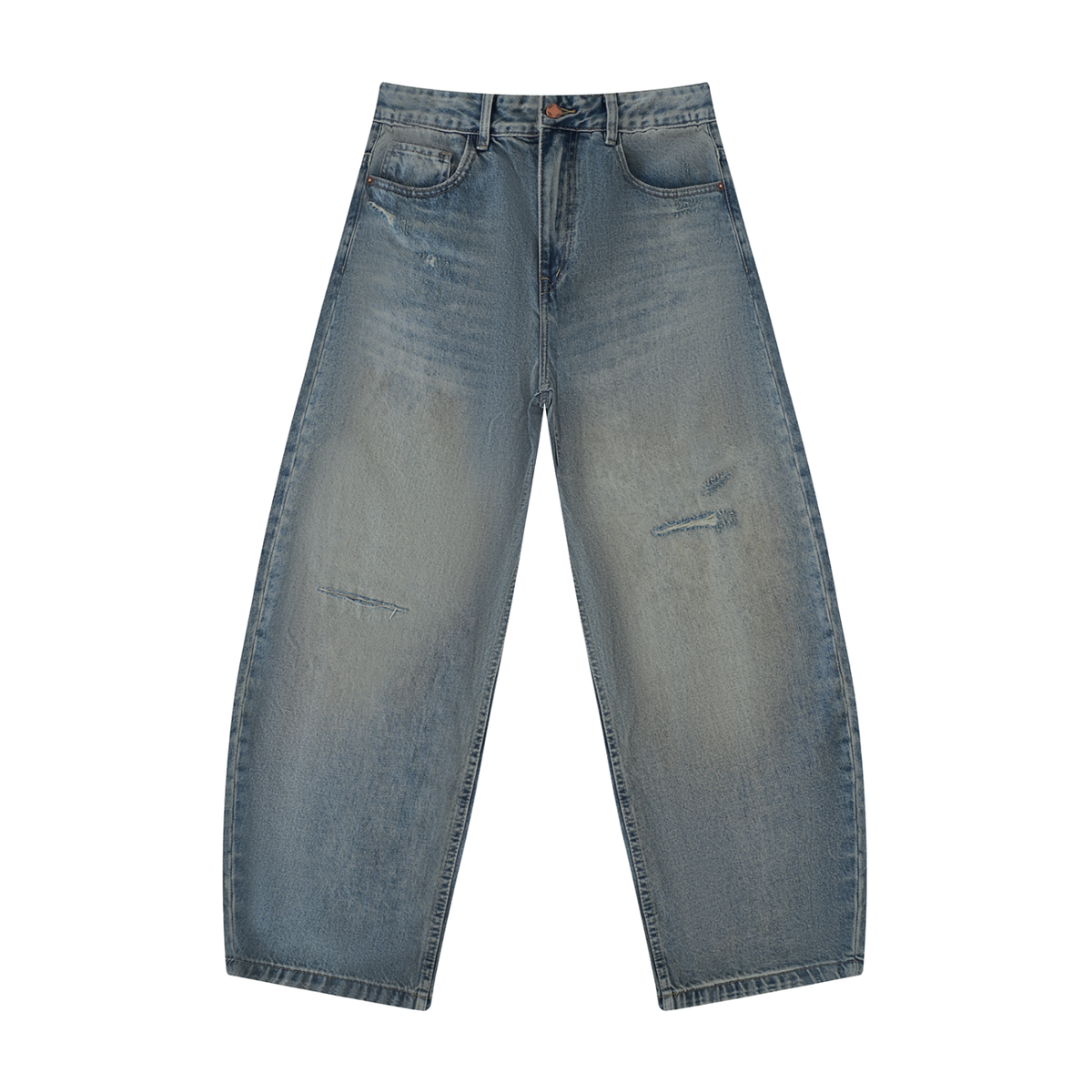 Men's Distressed Barrel Leg Jeans ODMPOD