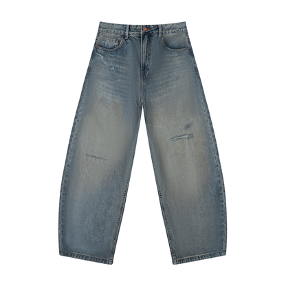 Men's Distressed Barrel Leg Jeans ODMPOD