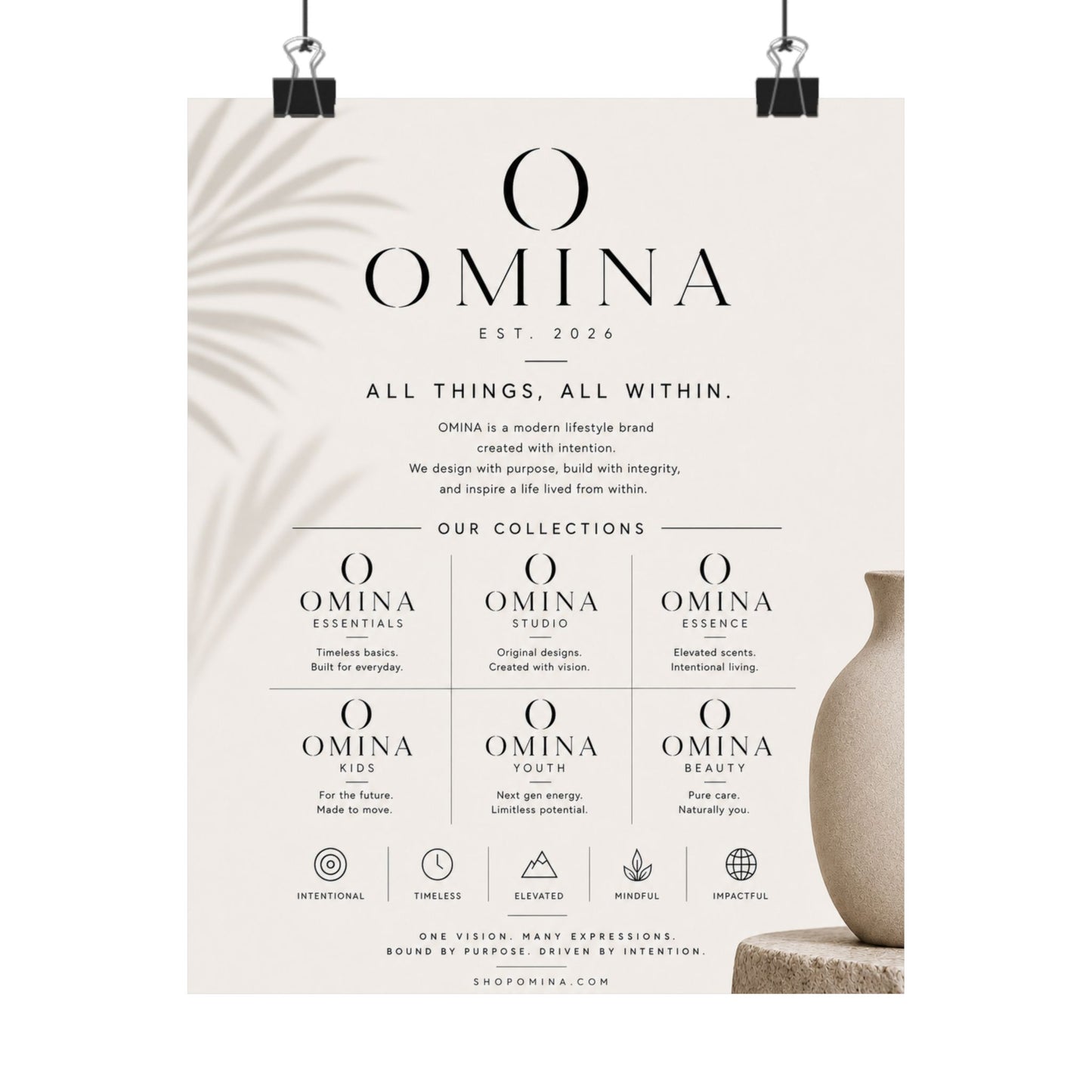 Matte Vertical Poster — Minimalist Brand Logo & Collections Display Printify