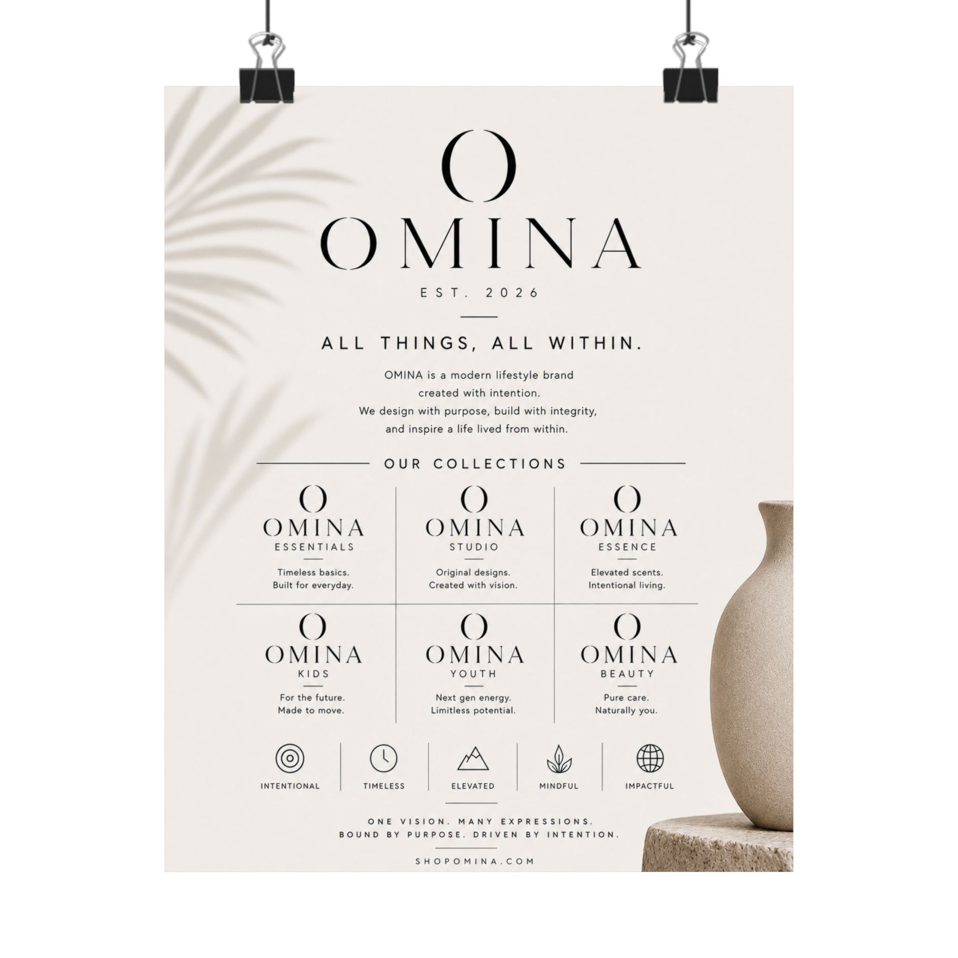 Matte Vertical Poster — Minimalist Brand Logo & Collections Display Printify