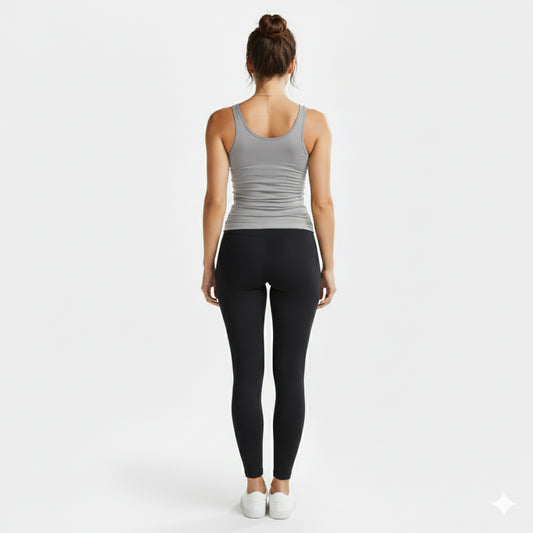 Alexa Grey Scoop Neck Tank Auragen