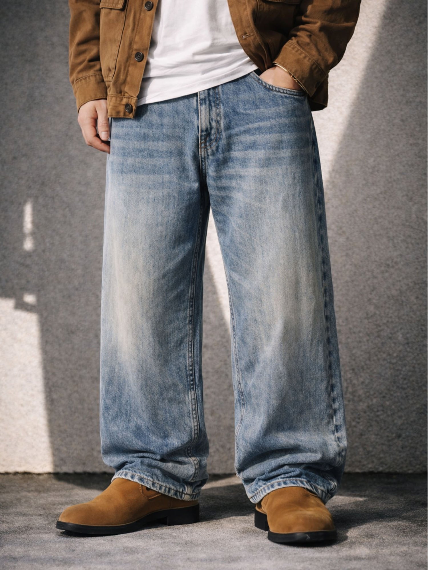 INDIGO BAGGY DENIM UNDEVELOPED