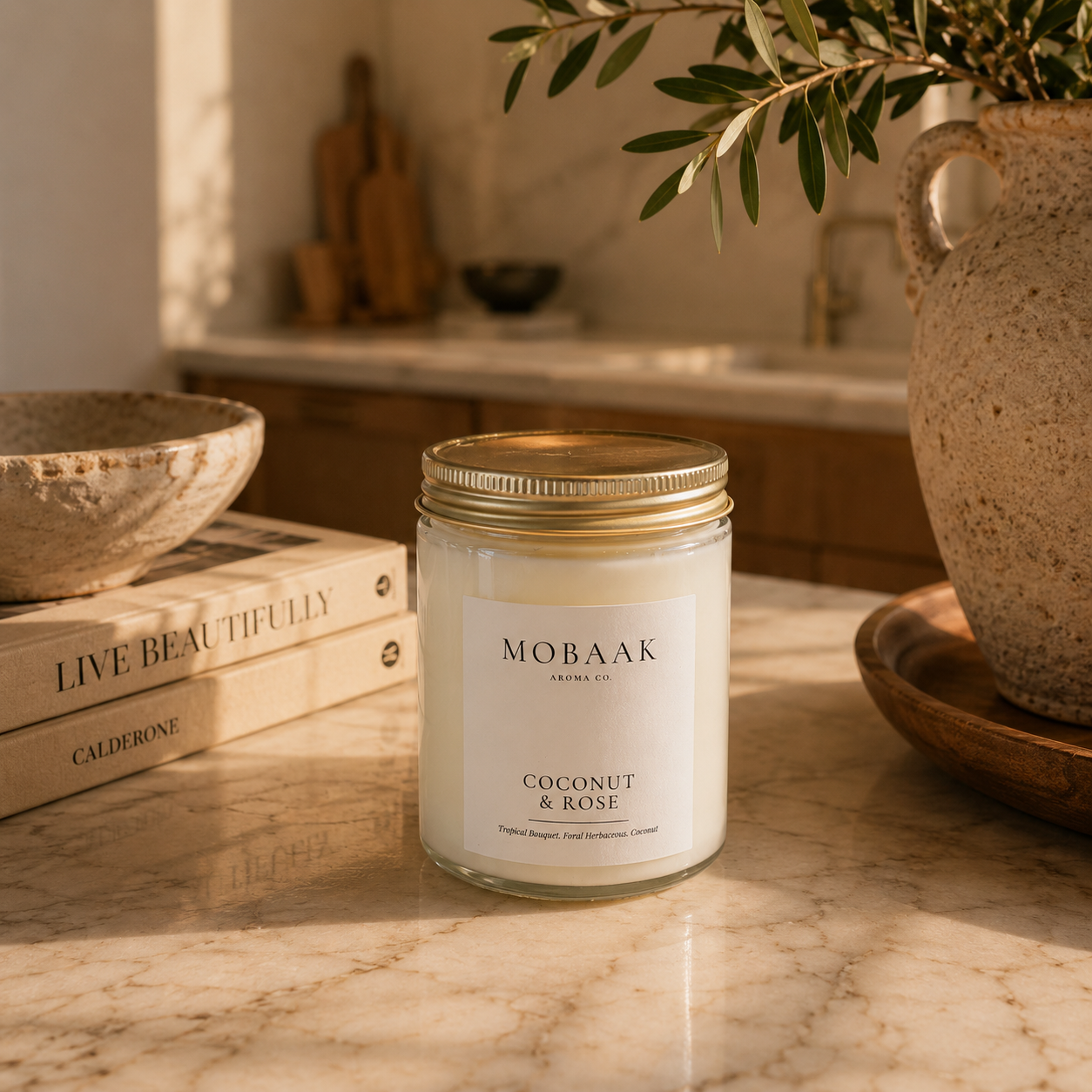 Coconut & Rose Candles Mobaak Aromatherapy Shoppe