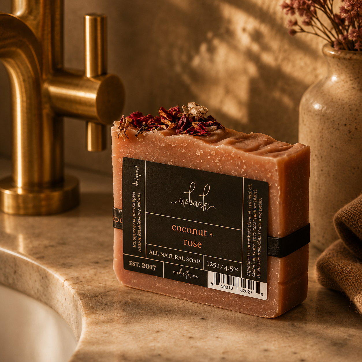 Coconut + Rose All Natural Soap Mobaak Aromatherapy Shoppe