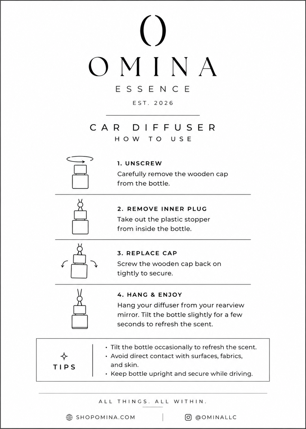 OMINA ESSENCE – SACRED Car Diffuser Omina