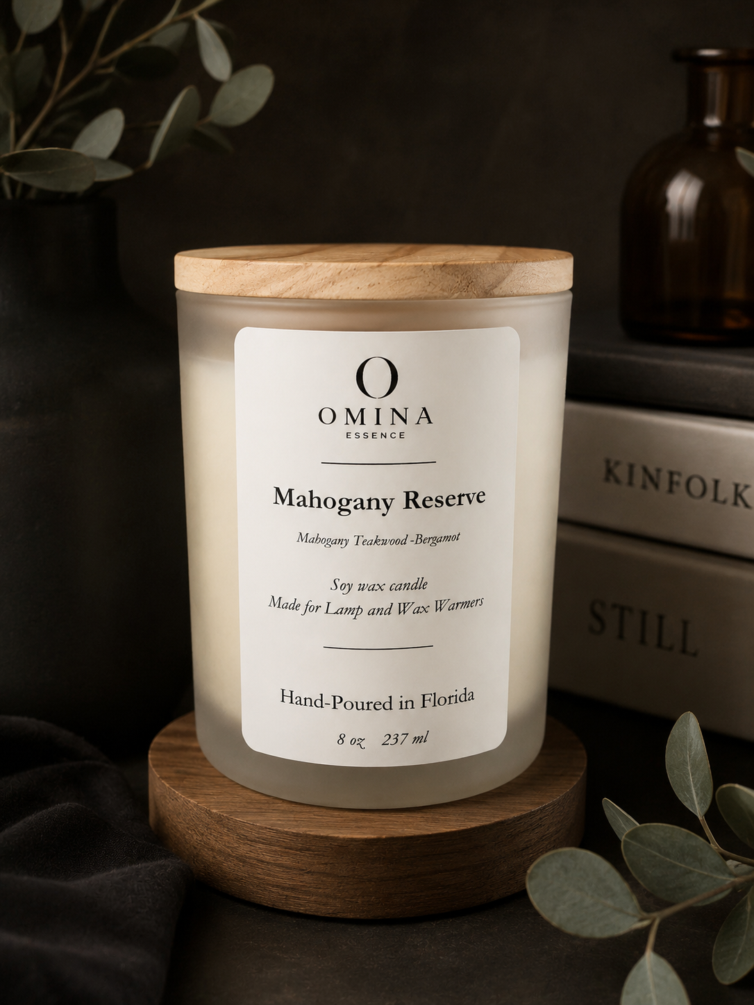 Mahogany Reserve — Wickless Candle Omina
