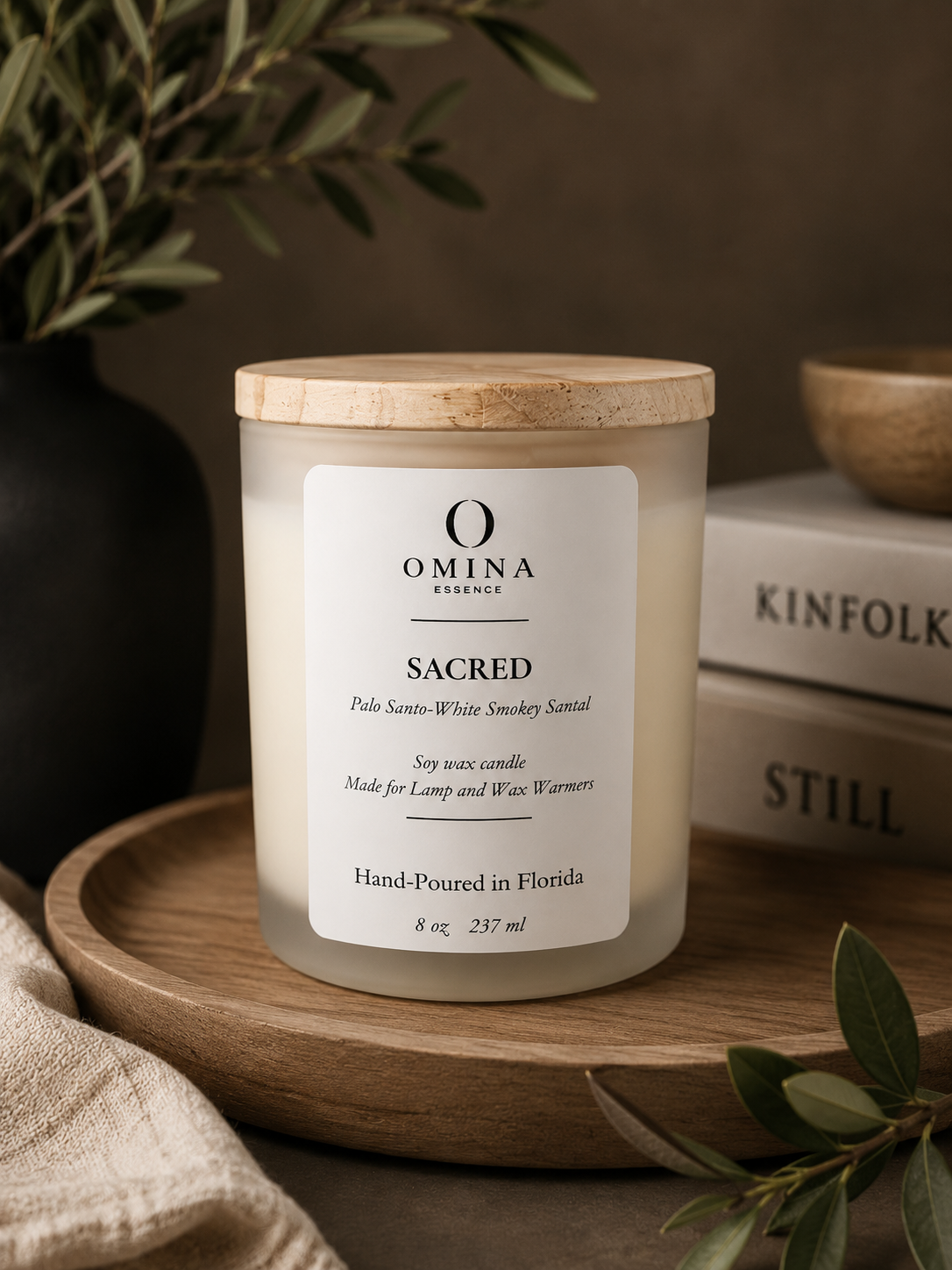 Sacred — Wickless Soy Candle Omina