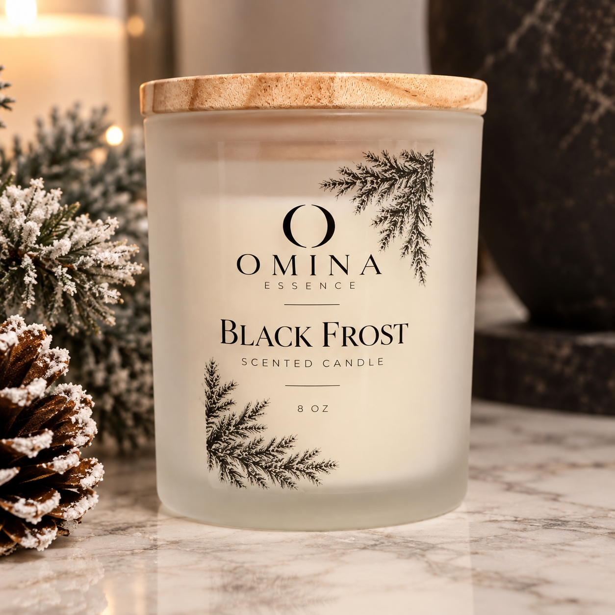 Black Frost Wick-less Candle Omina