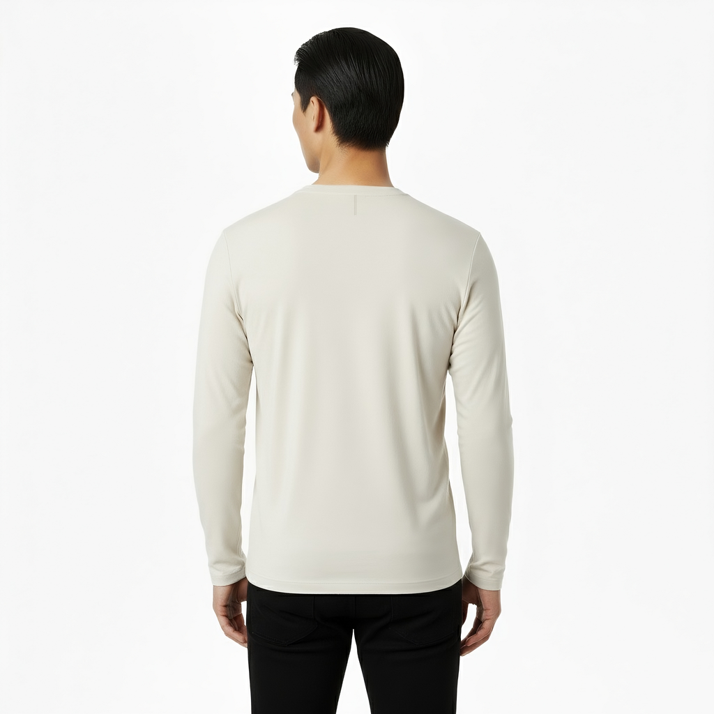Mason White Long Sleeve Crew Auragen