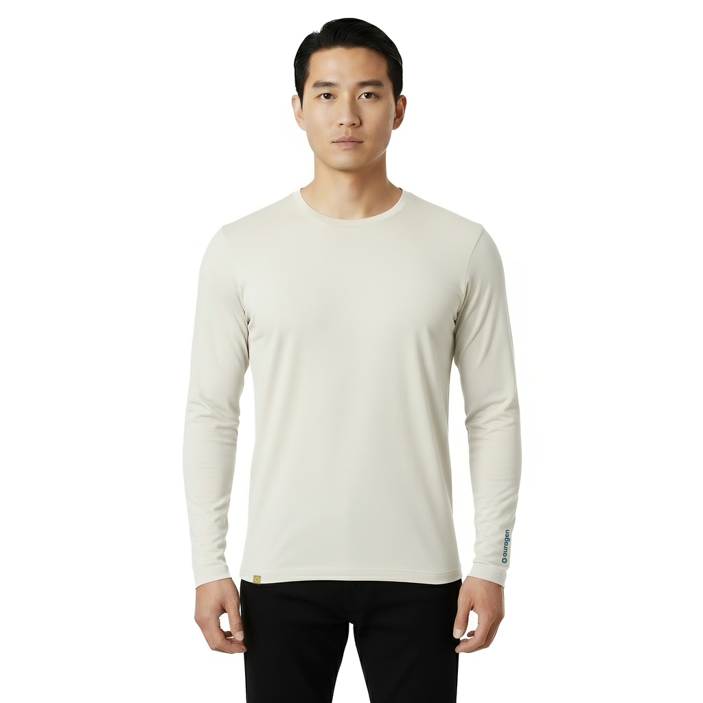 Mason White Long Sleeve Crew Auragen