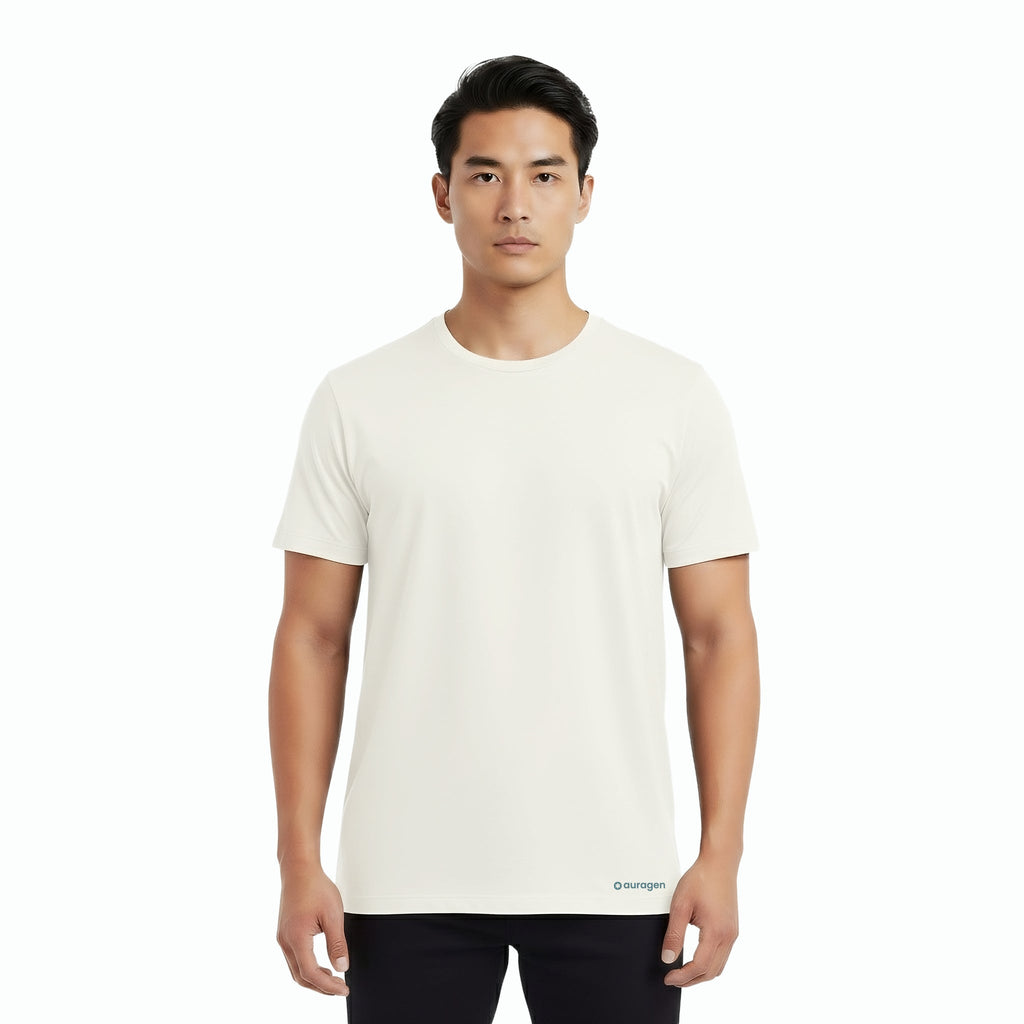 Elijah White Short Sleeve Crew Auragen
