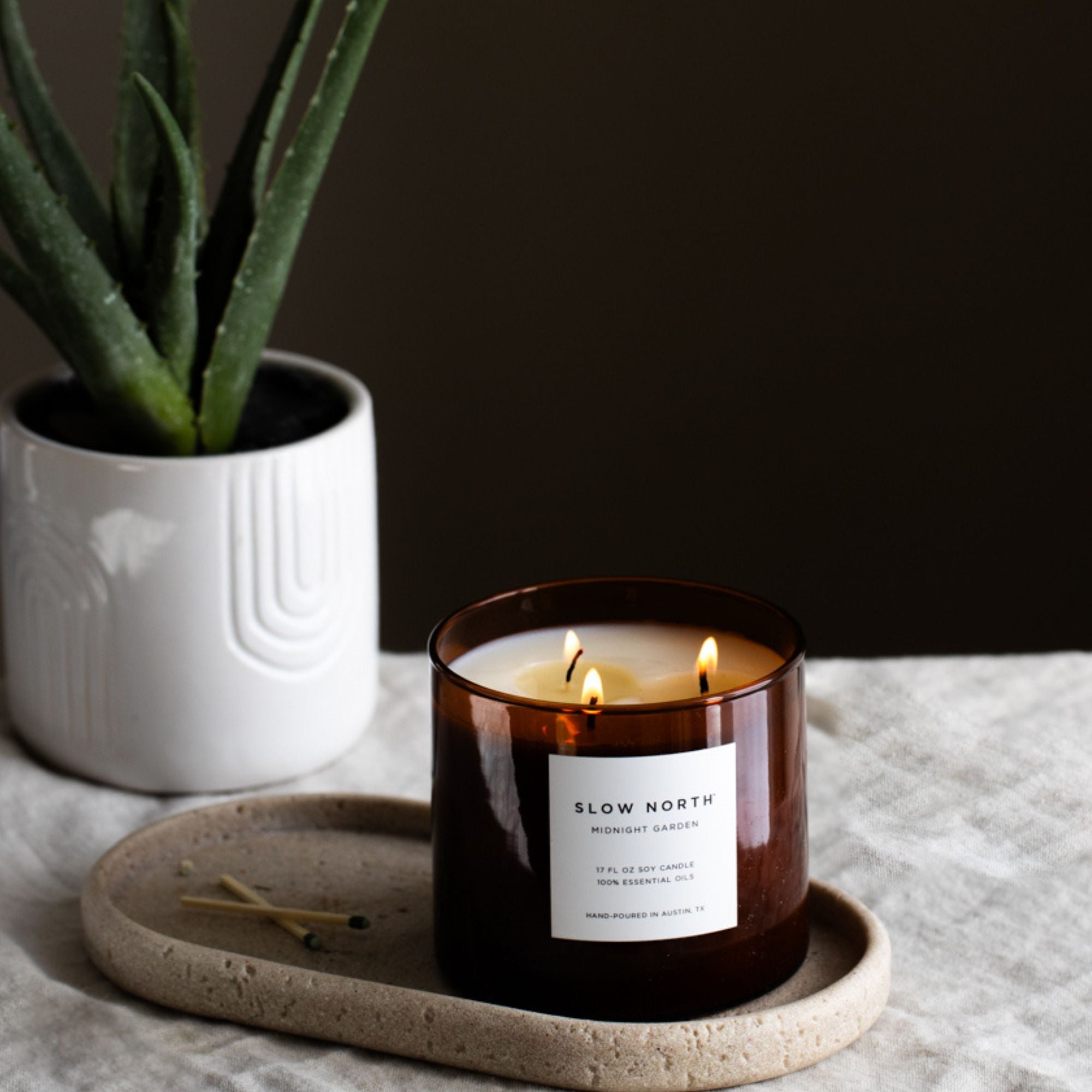 Midnight Garden (Lavender + Rosemary + Geranium) - Signature 3-Wick Candle Slow North