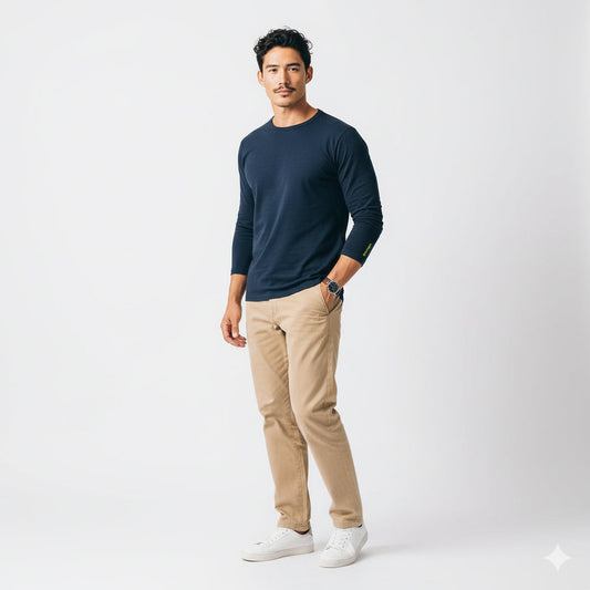 Mason Navy Long Sleeve Crew Auragen
