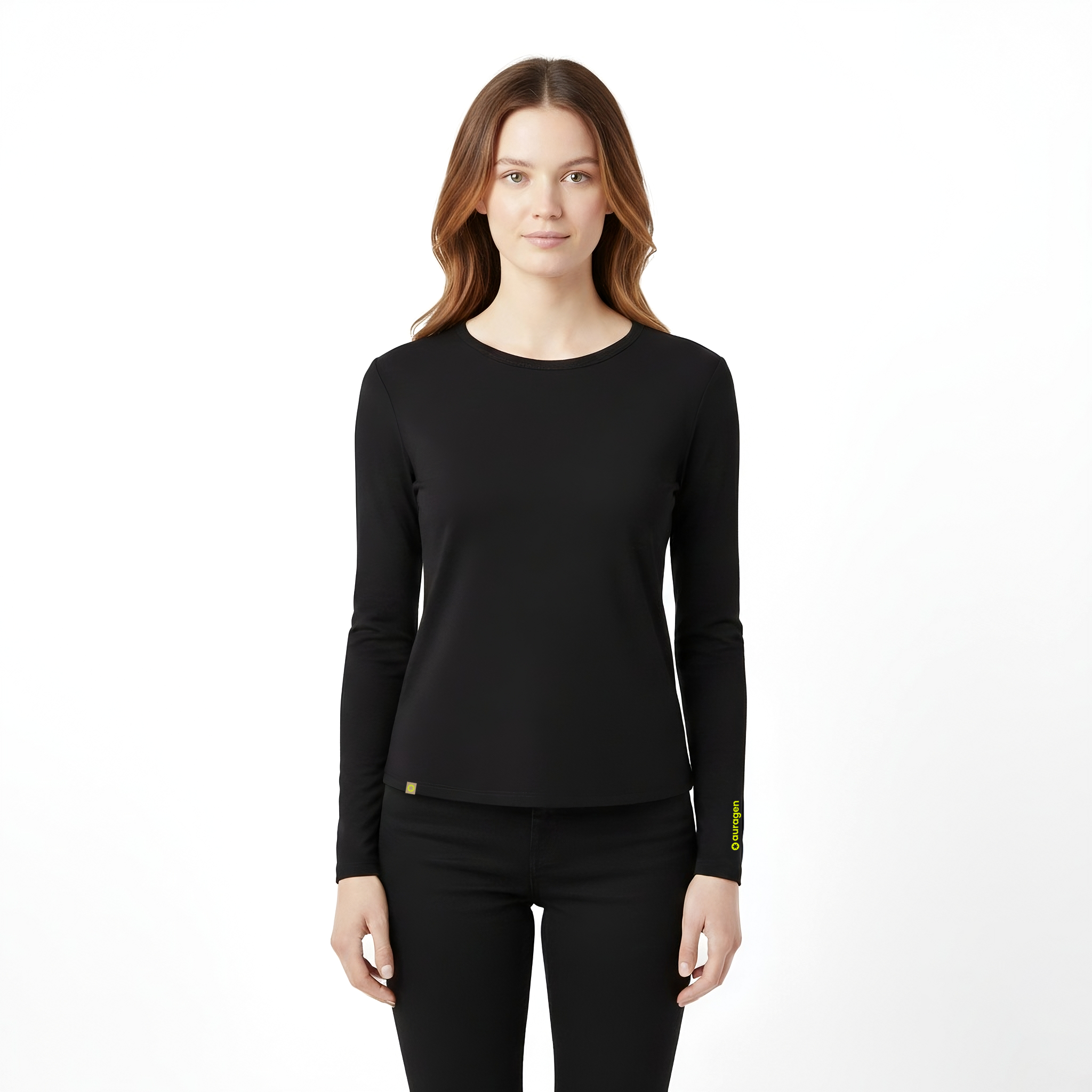 Drew Black Long Sleeve Crew Auragen
