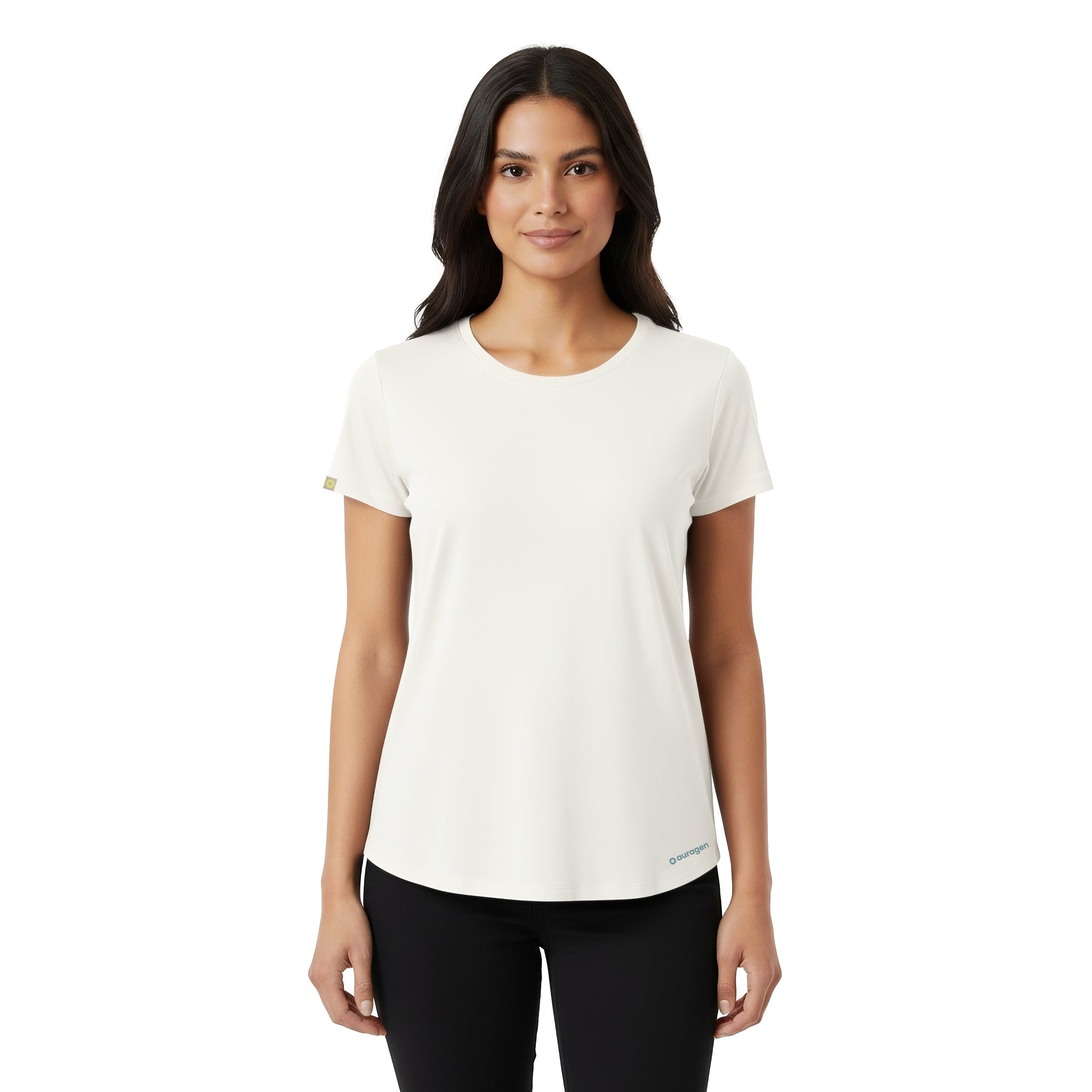 Kenzi White Short Sleeve Crew Auragen