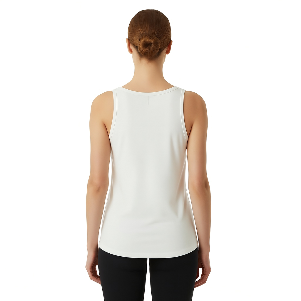 Alexa White Scoop Neck Tank Auragen