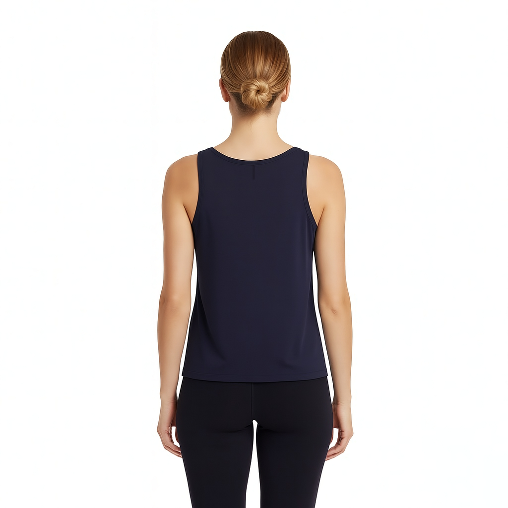 Alexa Navy Scoop Neck Tank Auragen
