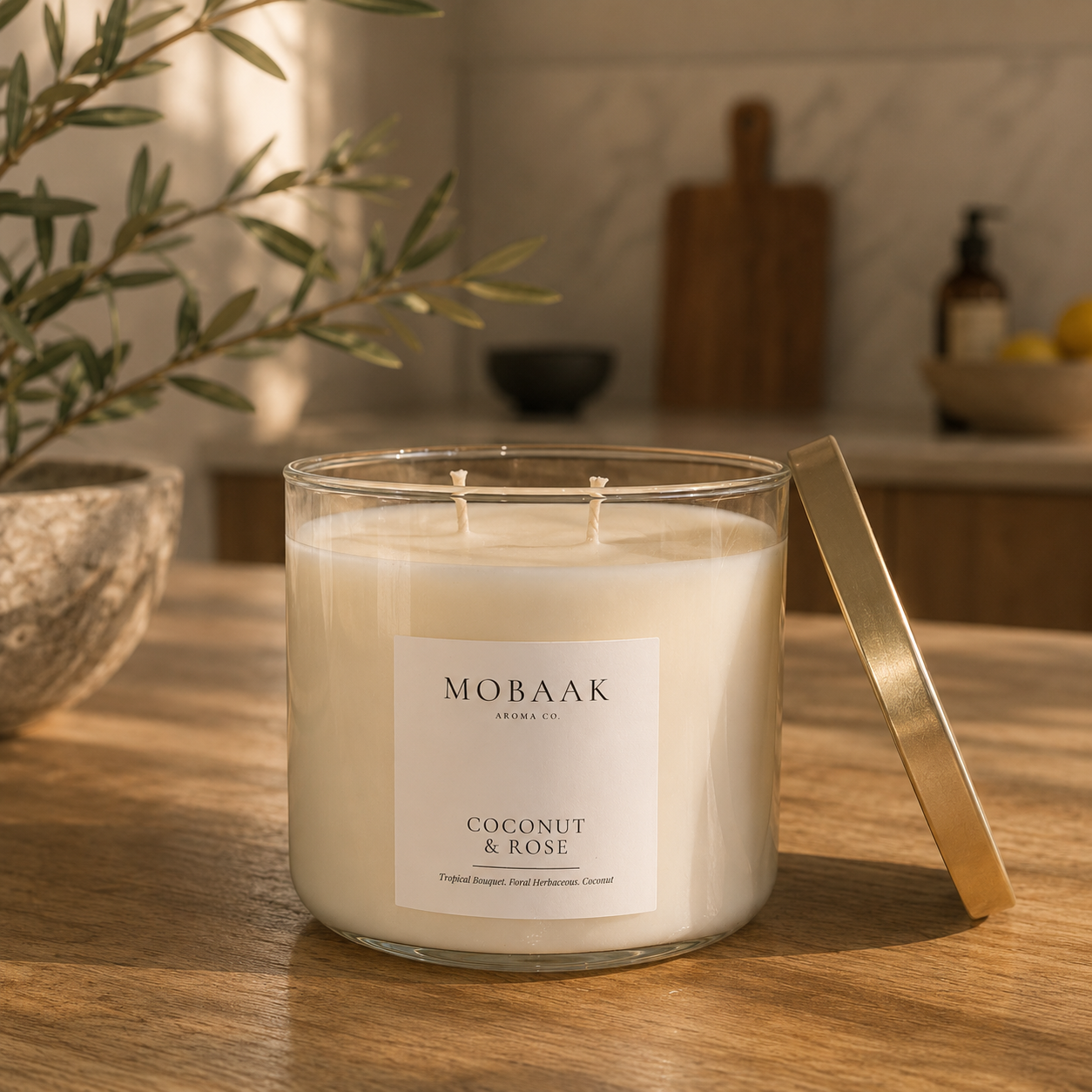 Coconut & Rose Candles Mobaak Aromatherapy Shoppe