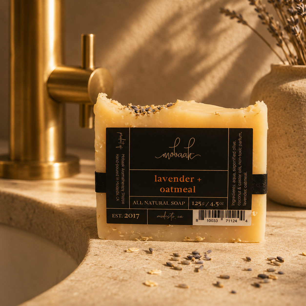 Lavender + Oatmeal All Natural Soap Mobaak Aromatherapy Shoppe