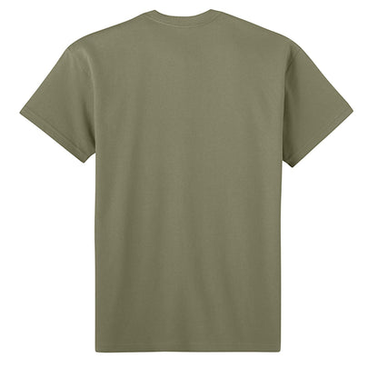 Omina Blessed, Not Pressed heavyweight cotton t-shirt in olive green with a relaxed fit and dropped shoulders.