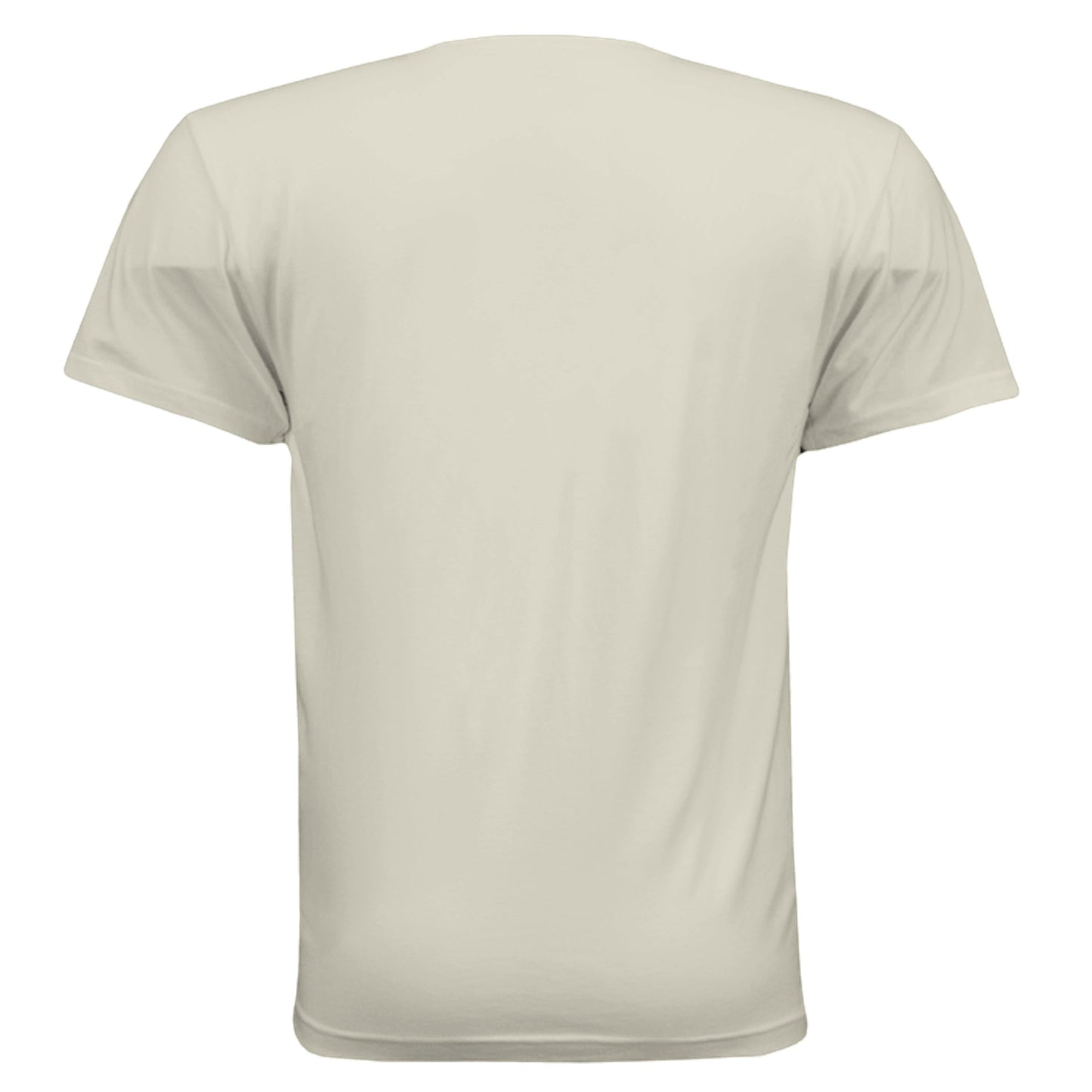 Back view of Omina heavyweight cream cotton t-shirt with a relaxed fit and dropped shoulders.