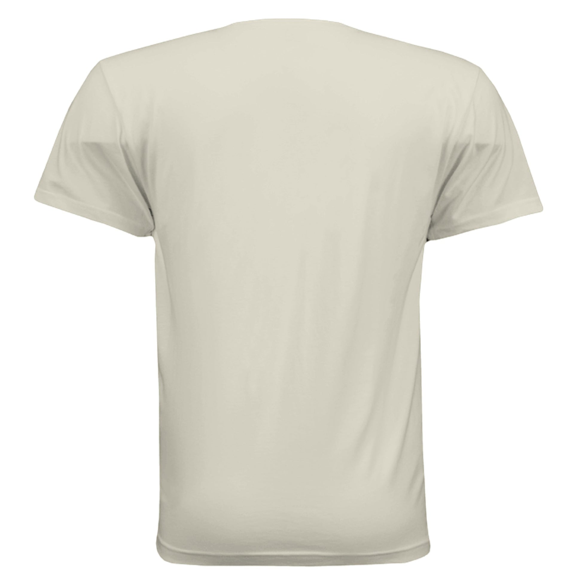 Back view of Omina heavyweight cream cotton t-shirt with a relaxed fit and dropped shoulders.