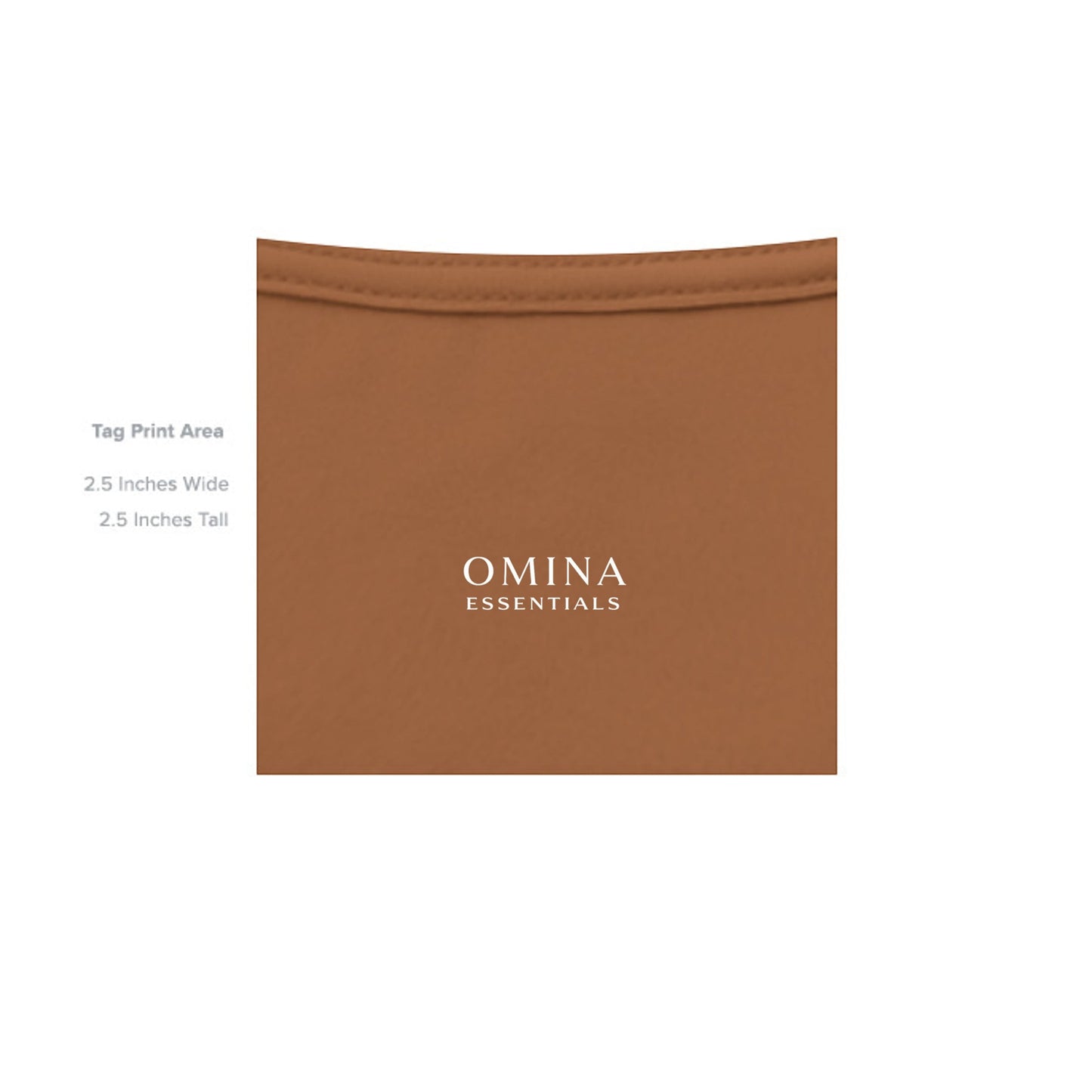 Omina Essentials brown heavyweight cotton oversized tee with minimalist logo print.