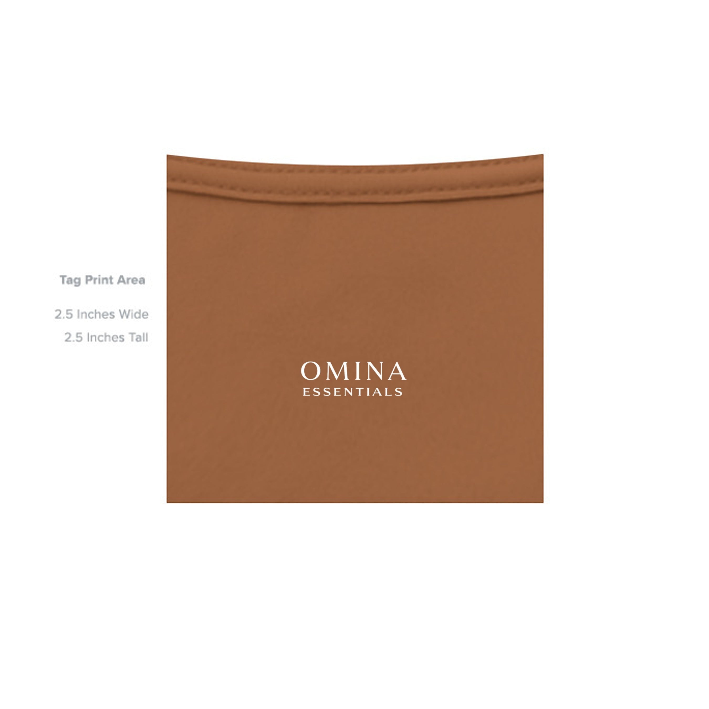 Omina Essentials brown heavyweight cotton oversized tee with minimalist logo print.