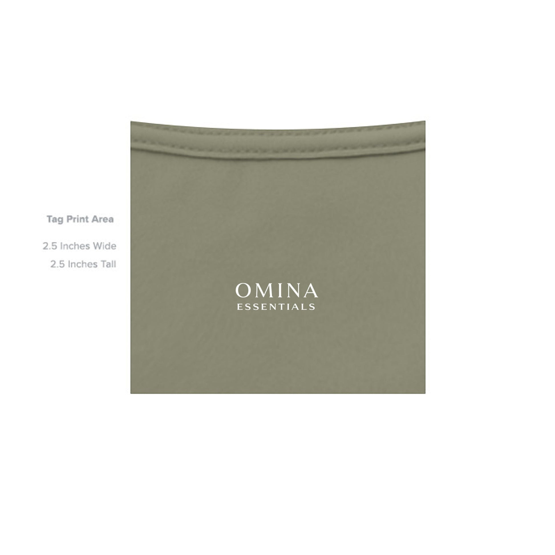 Omina Essentials sage green heavyweight cotton oversized tee with minimalist logo print.