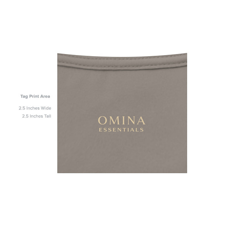 Omina Essentials taupe heavyweight combed ring-spun cotton oversized t-shirt with minimalist design and branded logo.