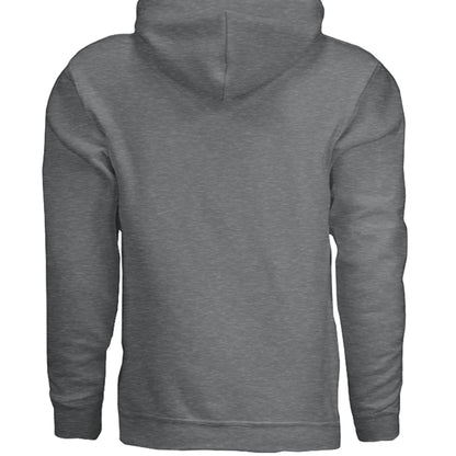 Omina grey graphic print hoodie sweatshirt with drawstring hood and kangaroo pocket.