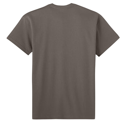 Omina Blessed, Not Pressed heavyweight cotton t-shirt in charcoal grey with a relaxed fit and dropped shoulders.