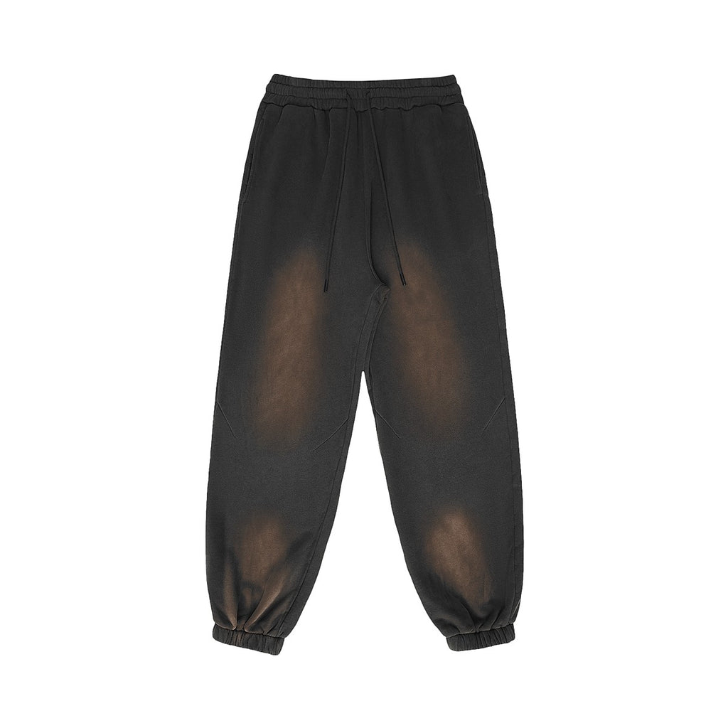 Omina Studio vintage-inspired heavyweight sweatpants in charcoal with a washed-out effect and adjustable drawstring.