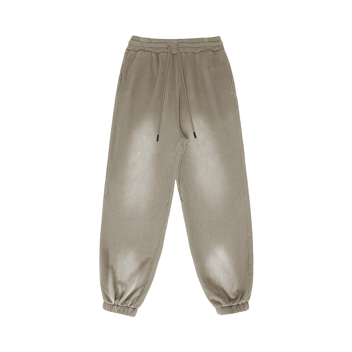Omina Studio vintage-inspired heavyweight sweatpants in a washed taupe color. Relaxed fit with elastic waistband and drawstrings.
