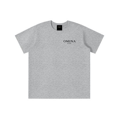 Omina Kids grey Sorona quick-dry cooling t-shirt with minimal logo on chest. Soft, breathable, and lightweight.