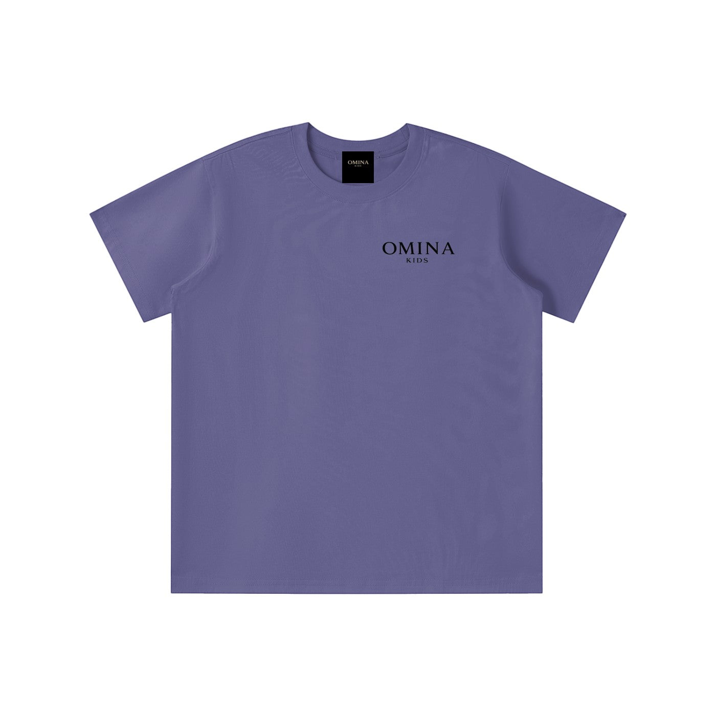 Omina Kids purple Sorona quick-dry cooling t-shirt with relaxed fit and minimal design.