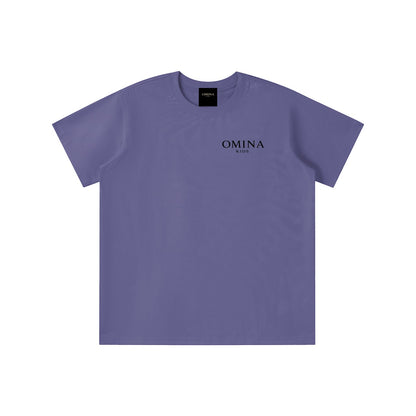Omina Kids purple Sorona quick-dry cooling t-shirt with relaxed fit and minimal design.
