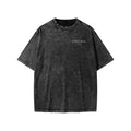 Omina Kids snow washed charcoal grey 100% cotton loose fit t-shirt with round neck and short sleeves.