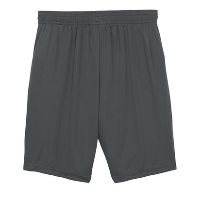 Omina Kids Youth Form / Identity Shorts in charcoal grey, featuring an elastic waistband and relaxed fit for comfort and movement.