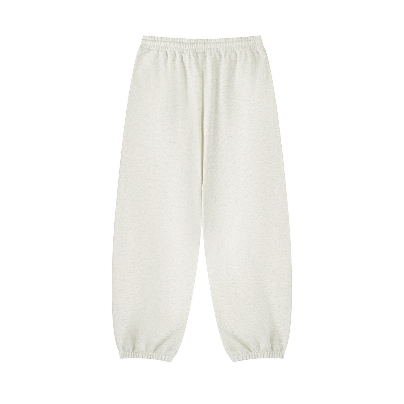 Omina women's light grey cotton blend jogged sweatpants with an elastic drawstring waist and cuffed ankles.