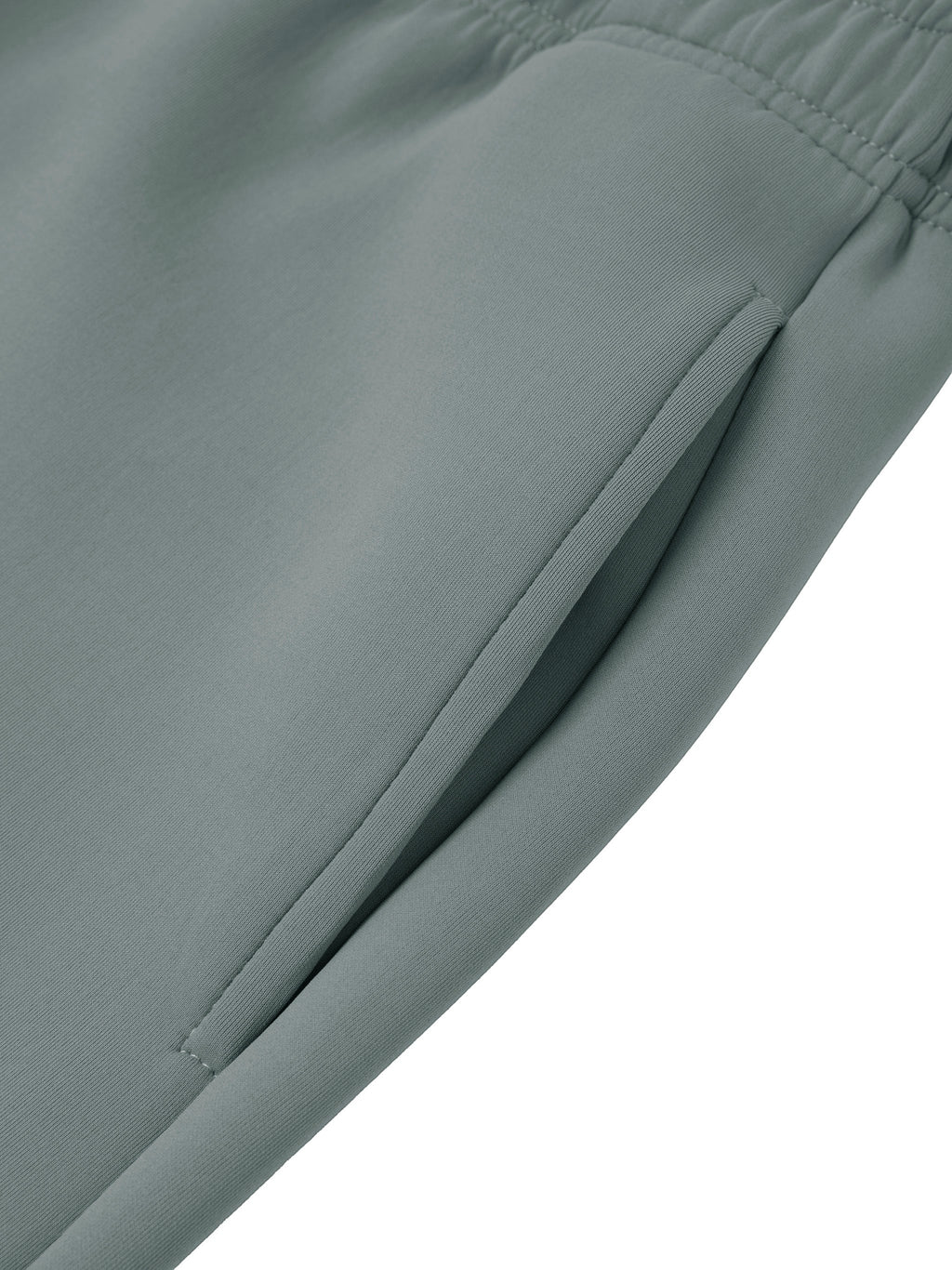Omina Men's grey polyester-spandex blend tapered leg drawstring joggers with side pockets.