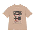 Omina heavyweight boxy cotton t-shirt in beige with Success Isn't For The Lazy motivational graphic print.