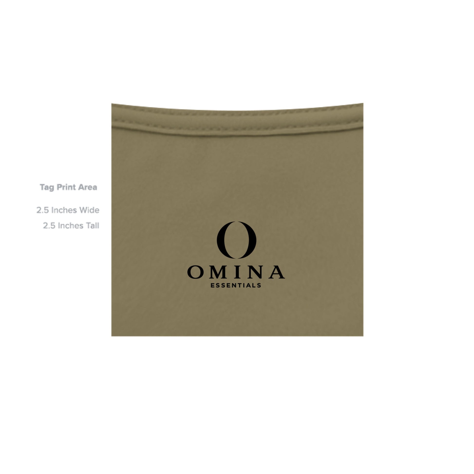Omina Essentials olive green heavyweight cotton t-shirt interior neck label print area