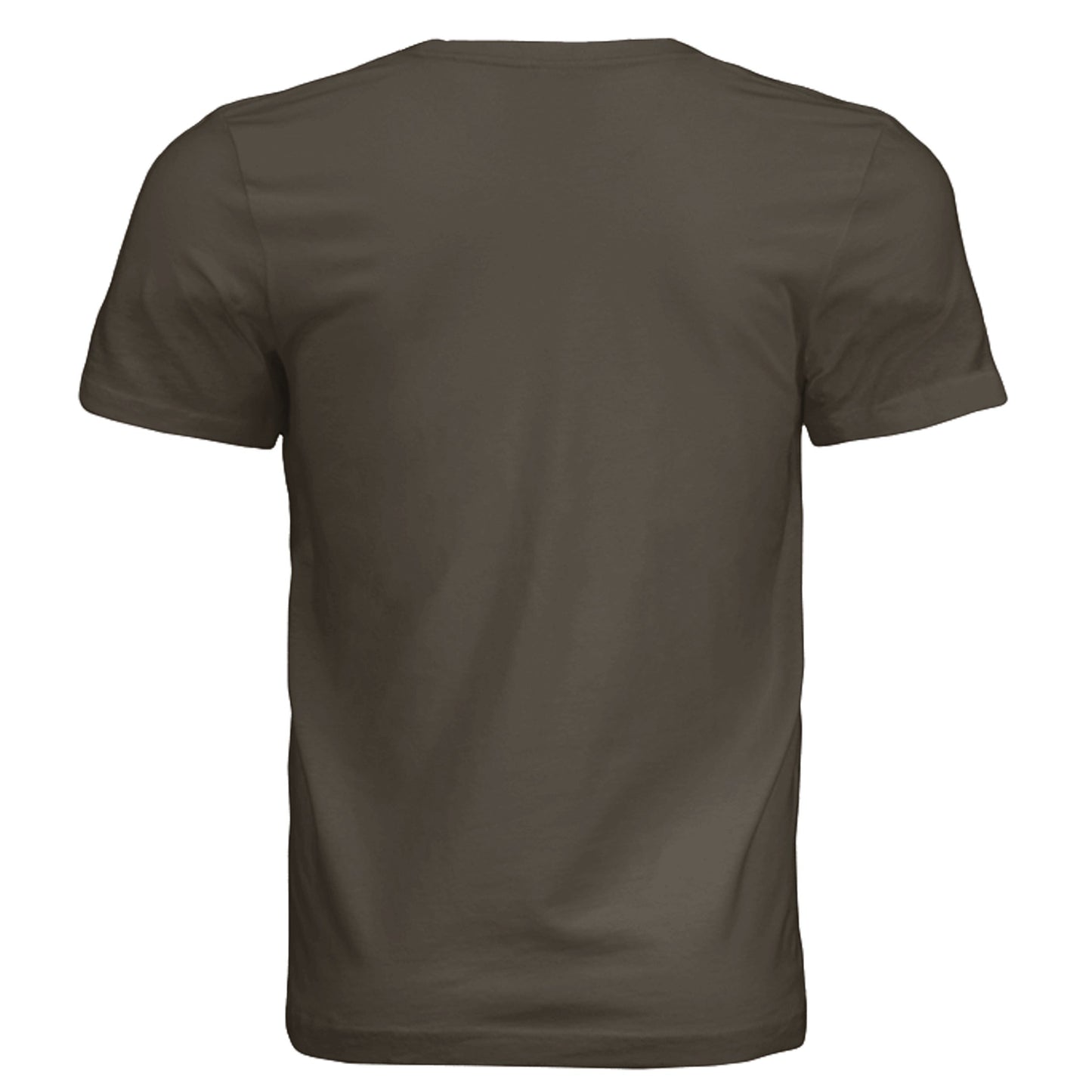 Omina Silent Mood unisex jersey tee in dark brown cotton, back view showing a clean minimalist retail fit.