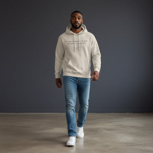 Omina Studio beige heavyweight cotton oversized hoodie with
