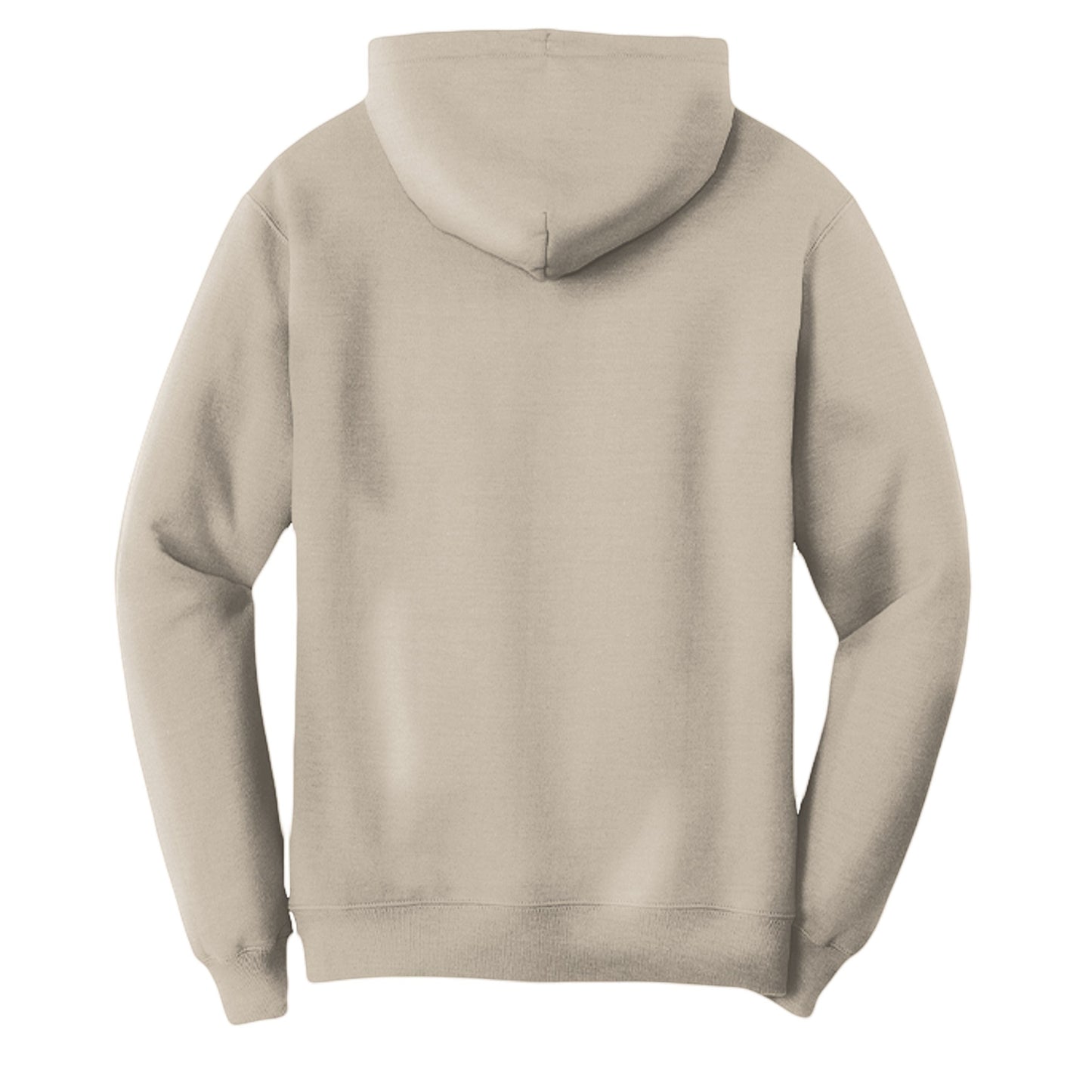 Omina Studio beige pigment-dyed cotton blend hoodie sweatshirt with relaxed fit and kangaroo pocket.