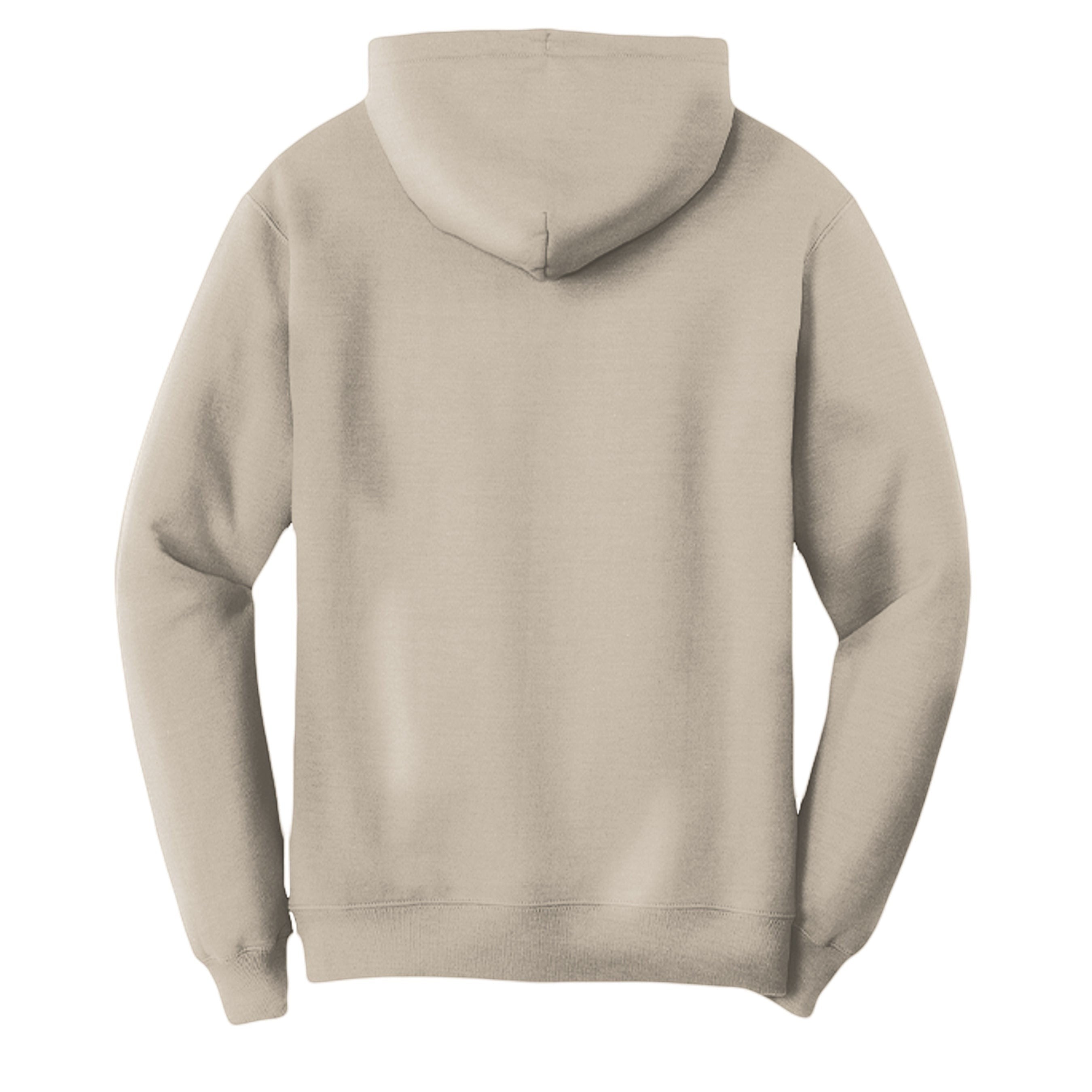 Omina Studio beige pigment-dyed cotton blend hoodie sweatshirt with relaxed fit and kangaroo pocket.